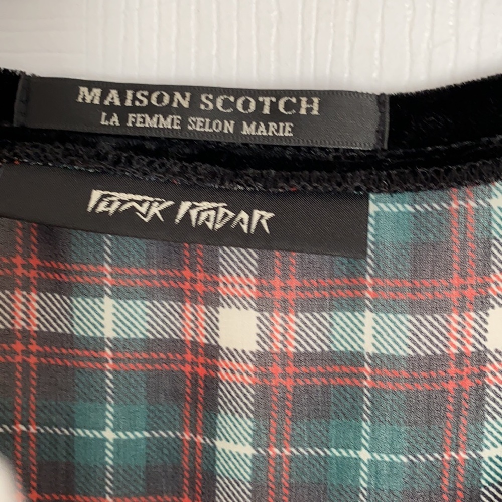 MAISON SCOTCH PUNK RADAR FLORAL AND PLAID TOP SIZE 2 - Picture 7 of 8